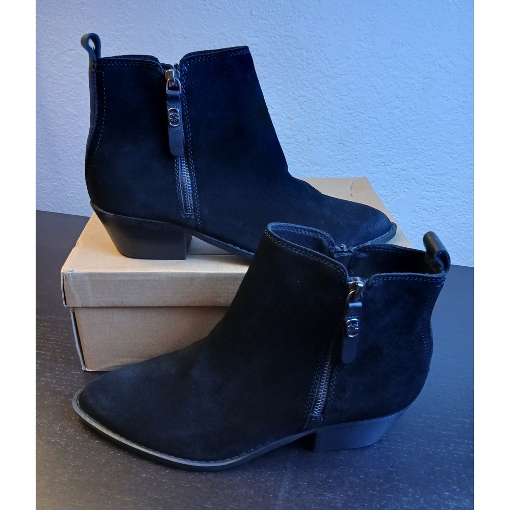 Lucky Brand Anurla Black Suede Pointed Toe Ankle Boots Size 8M LP-ANURLA NEW